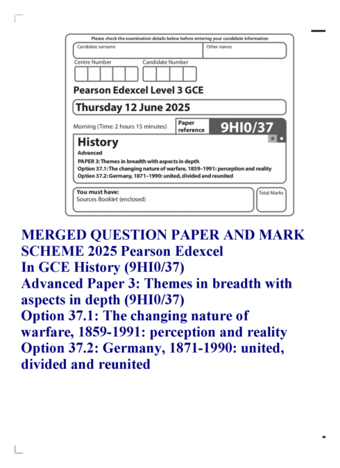 Edexcel History Past Papers