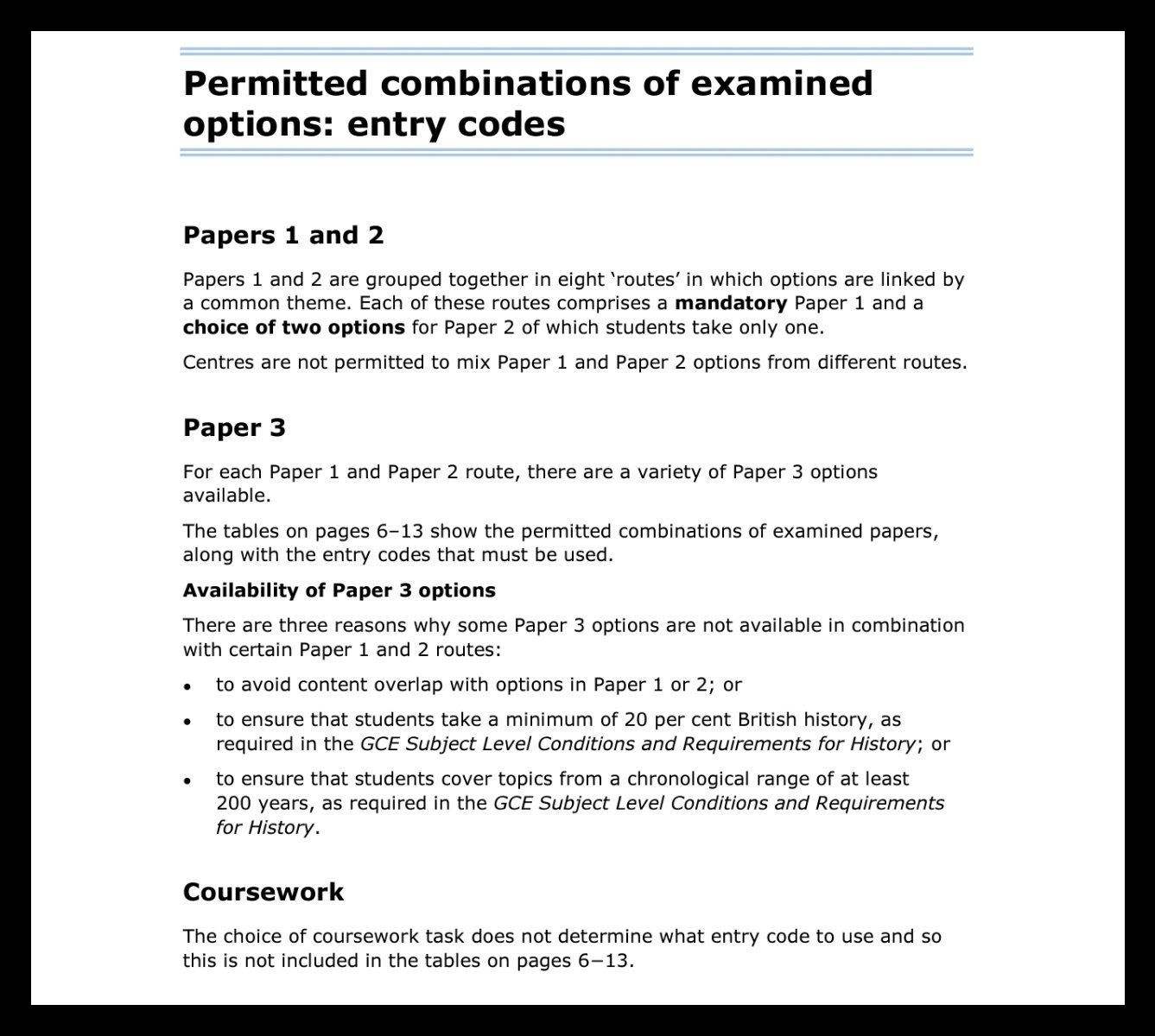 Edexcel History Past Papers